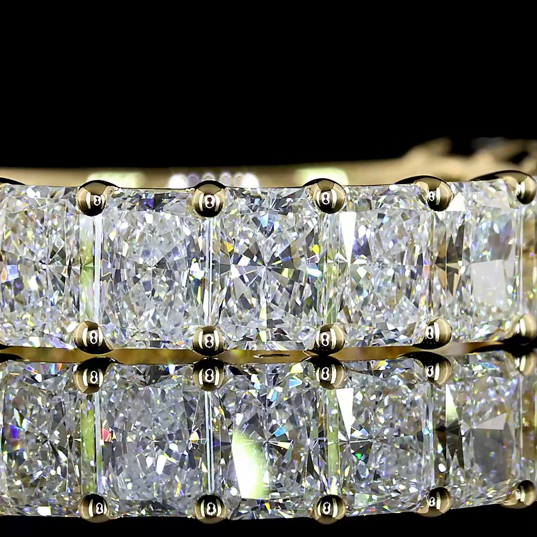 3ctw Radiant Prong Diamond 3/4 Eternity Band
