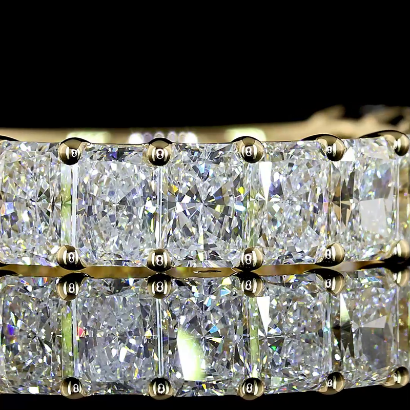 3ctw Radiant Prong Diamond 3/4 Eternity Band