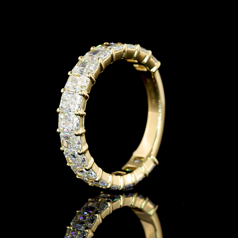 3ctw Radiant Prong Diamond 3/4 Eternity Band