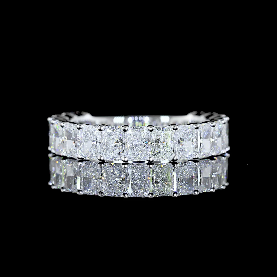 4ctw Radiant Prong Diamond 3/4 Eternity Band