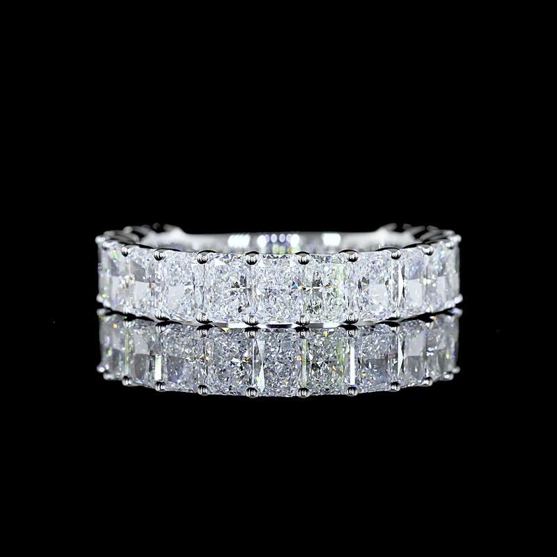 4ctw Radiant Prong Diamond 3/4 Eternity Band