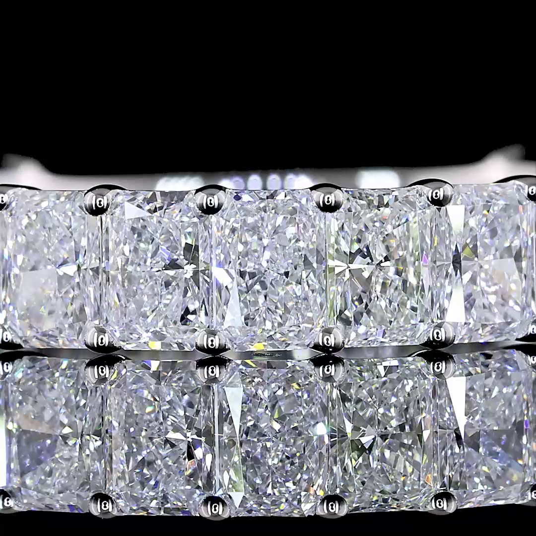 4ctw Radiant Prong Diamond 3/4 Eternity Band