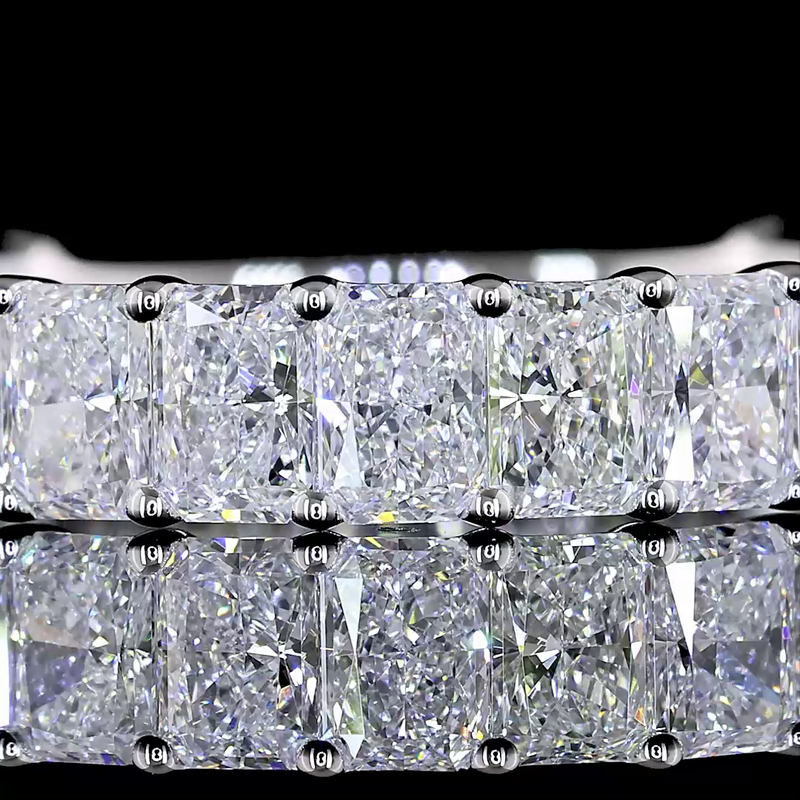 4ctw Radiant Prong Diamond 3/4 Eternity Band