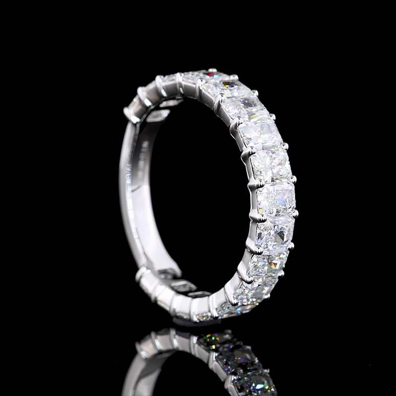 4ctw Radiant Prong Diamond 3/4 Eternity Band