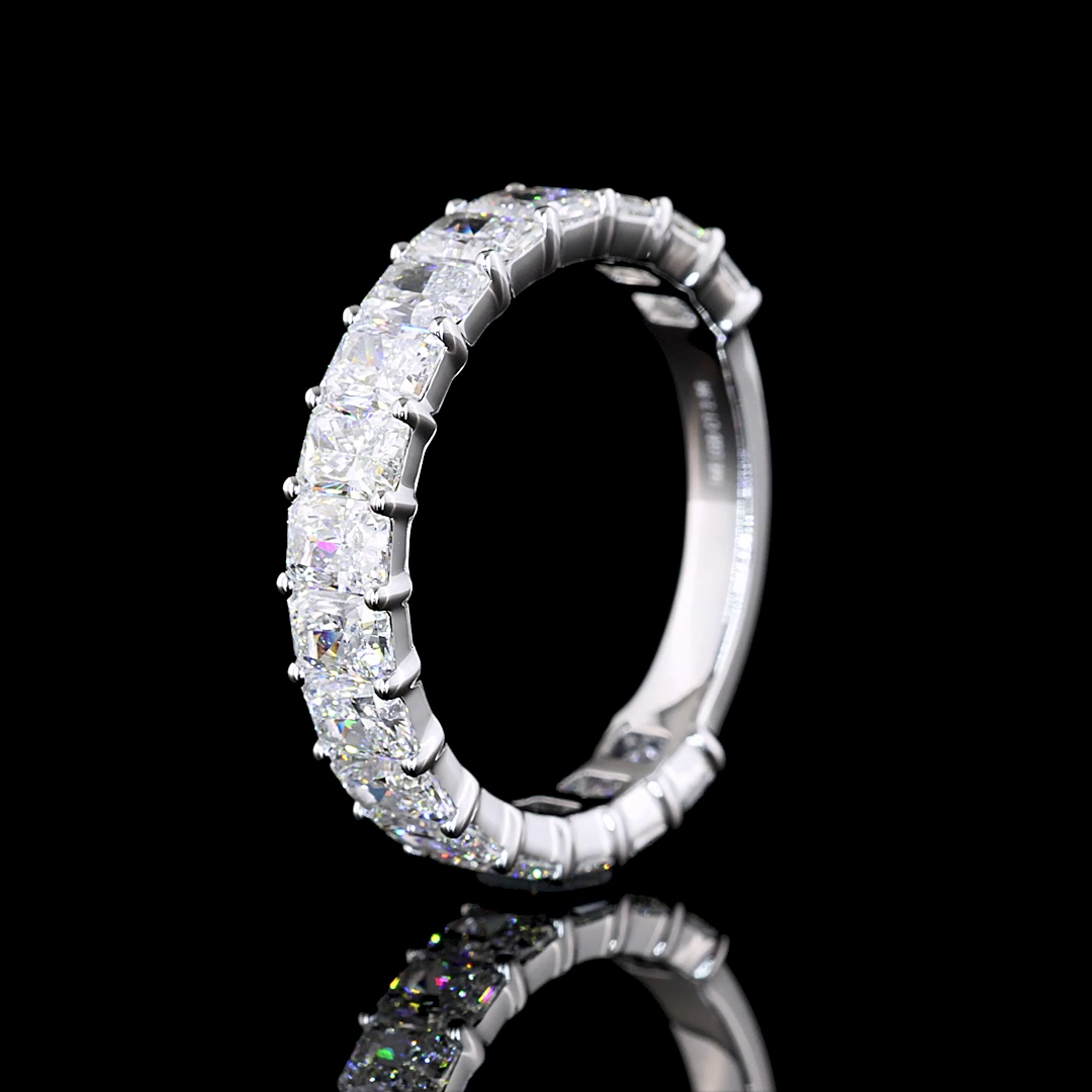 4ctw Radiant Prong Diamond 3/4 Eternity Band