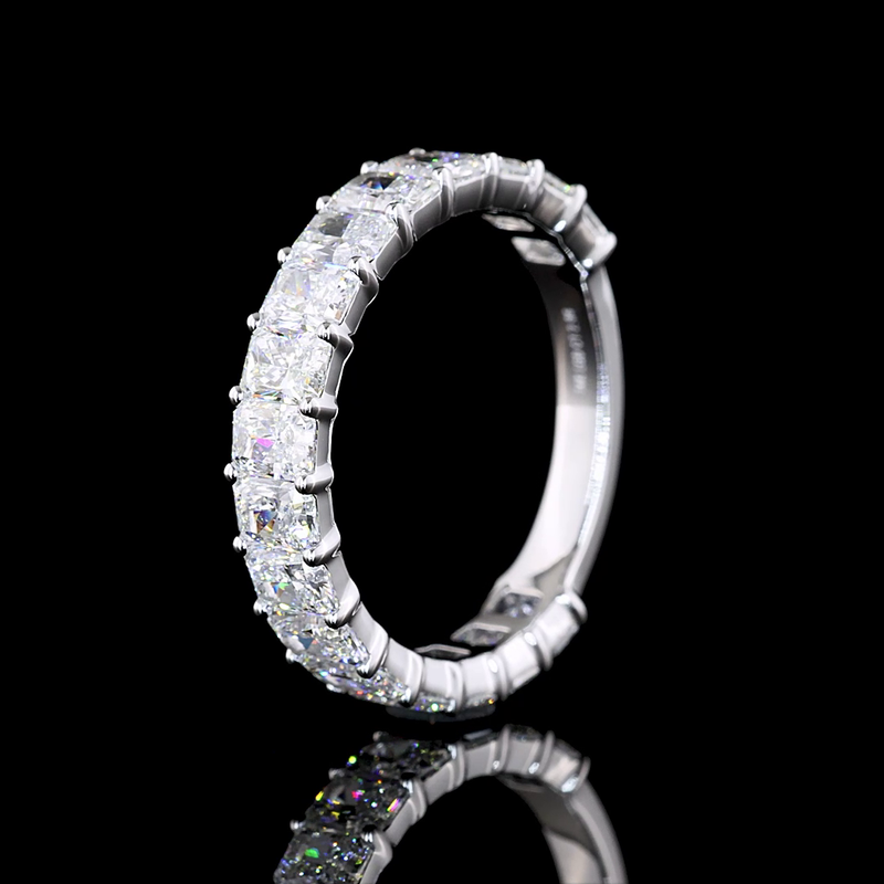 4ctw Radiant Prong Diamond 3/4 Eternity Band