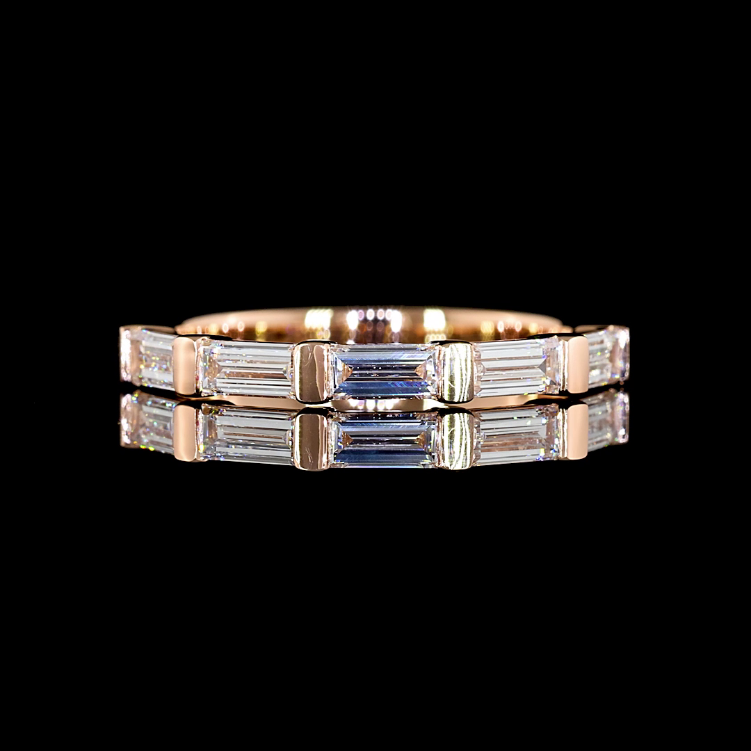 1/2ctw Half Bezel East West Baguette Five Stone Band
