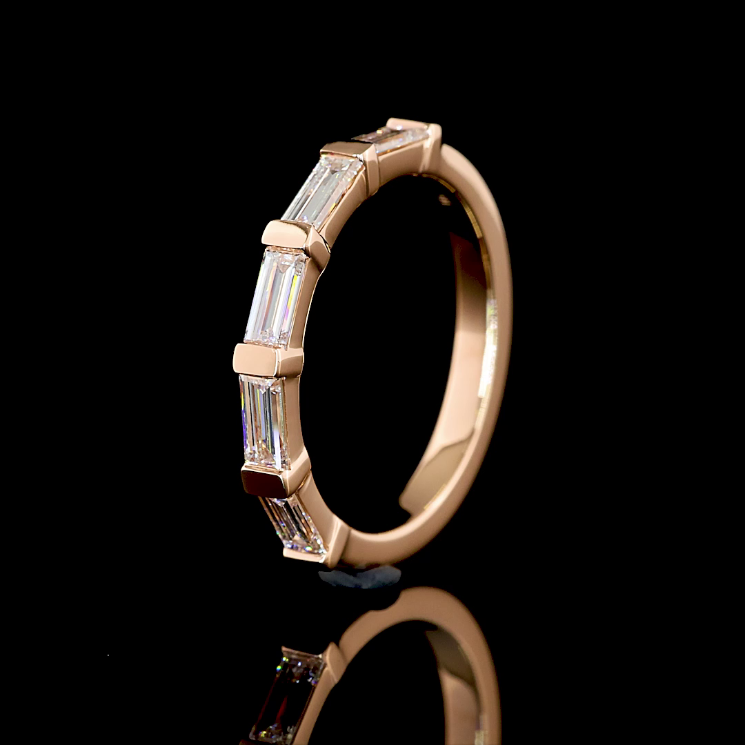 1/2ctw Half Bezel East West Baguette Five Stone Band