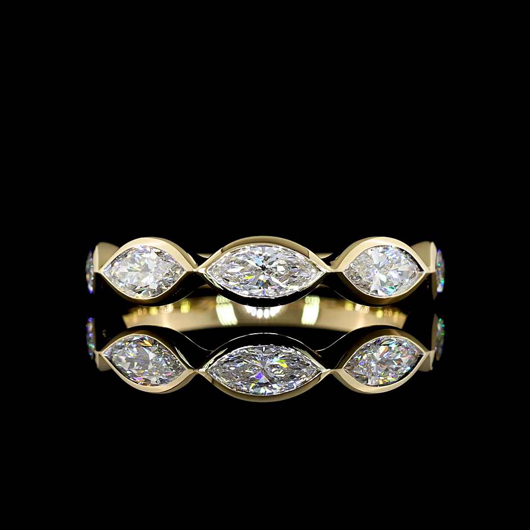 1ctw Bezel East West Marquise Five Stone Band