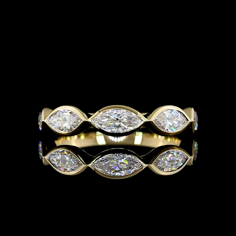 1ctw Bezel East West Marquise Five Stone Band