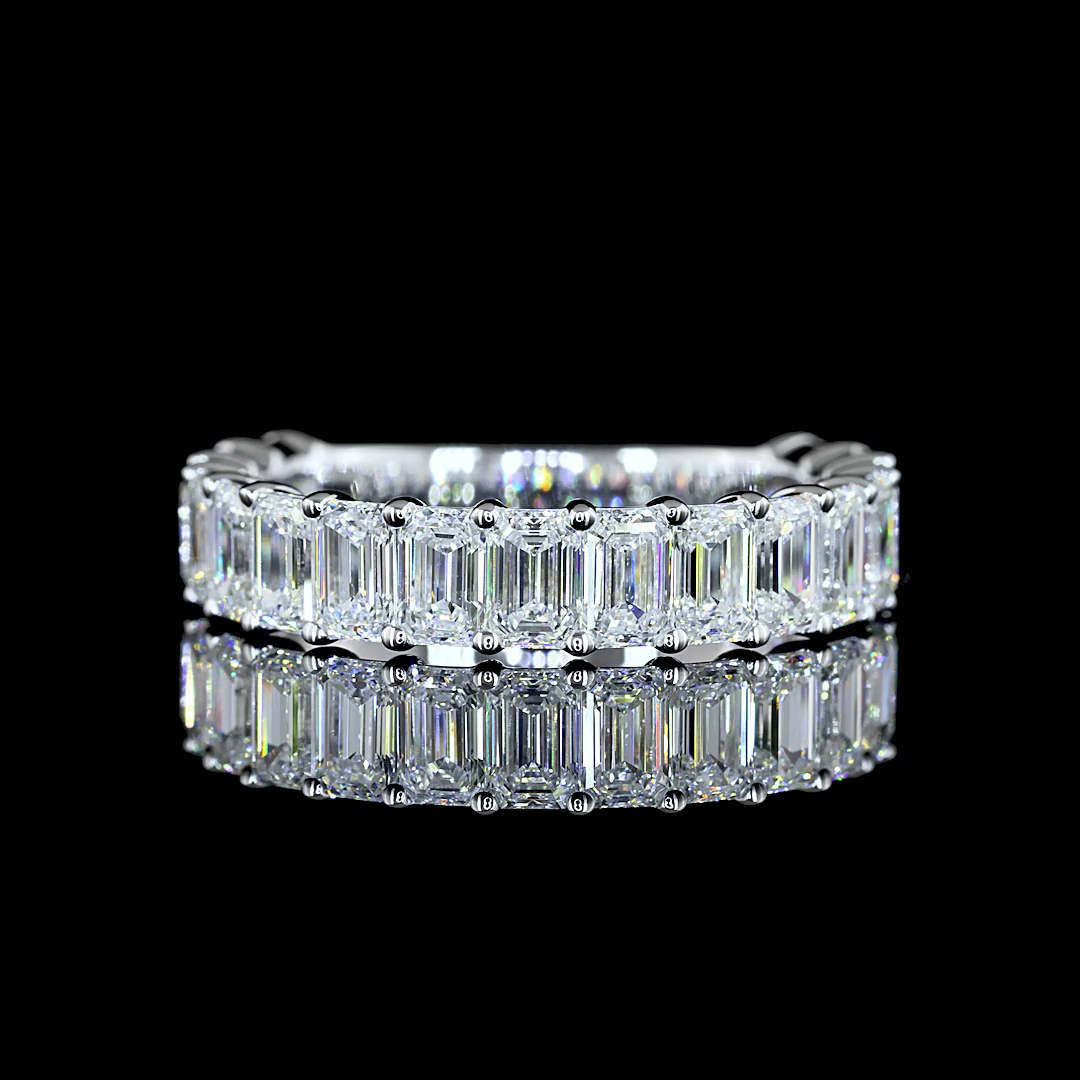 3ctw Emerald Prong Diamond 3/4 Eternity Band