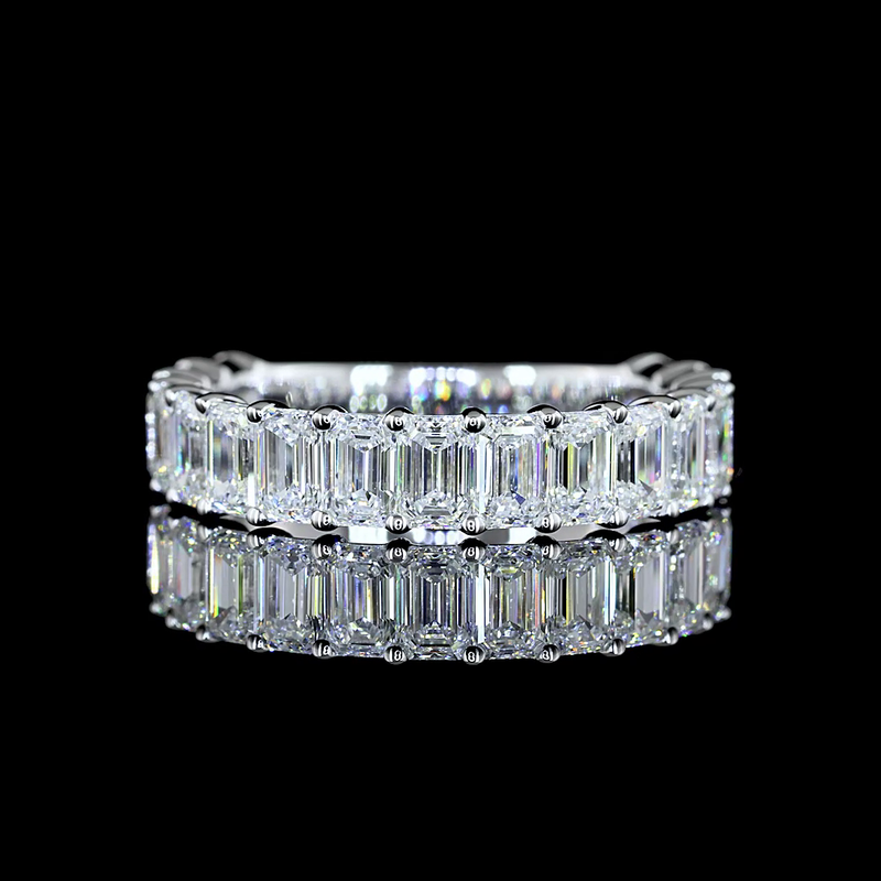 3ctw Emerald Prong Diamond 3/4 Eternity Band