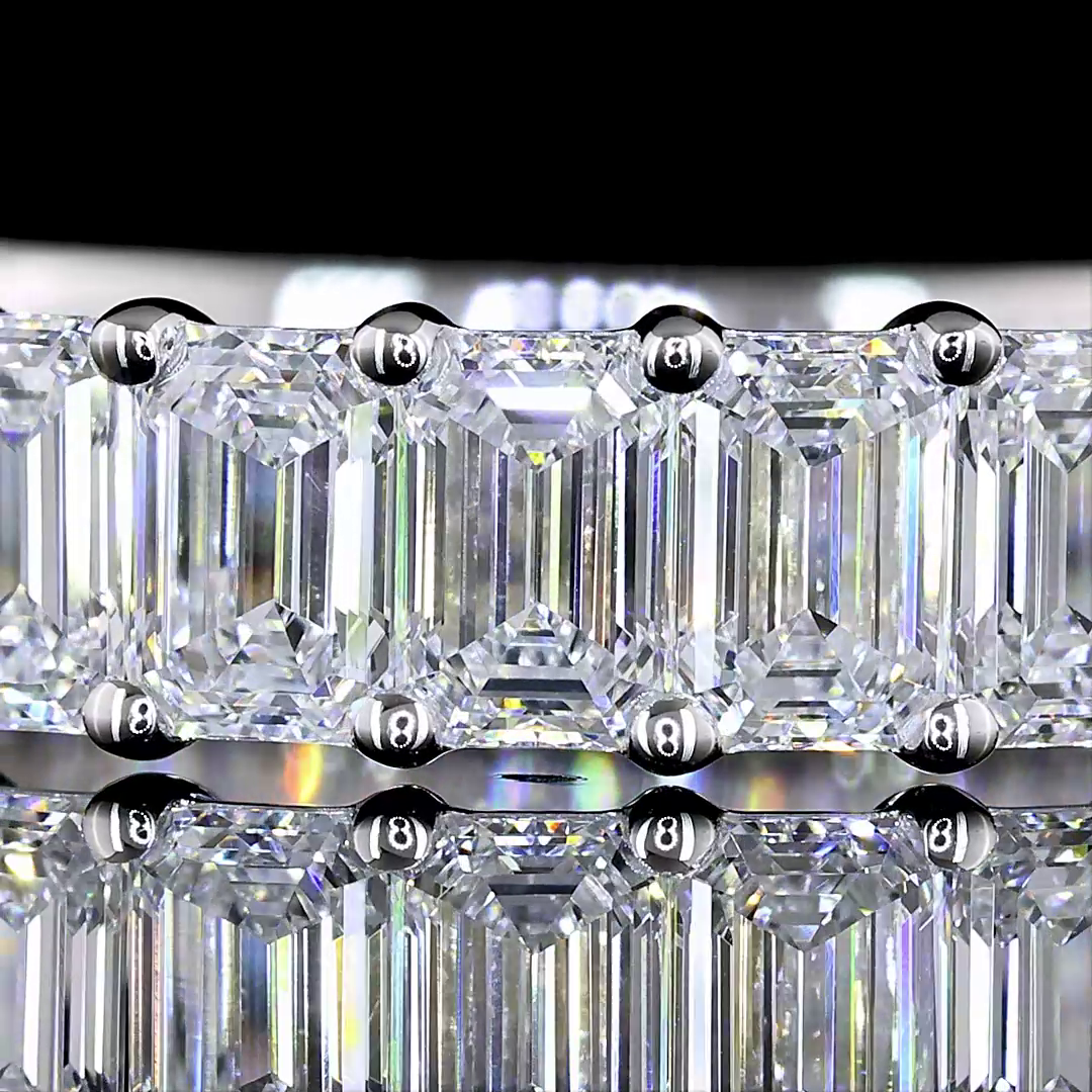 3ctw Emerald Prong Diamond 3/4 Eternity Band