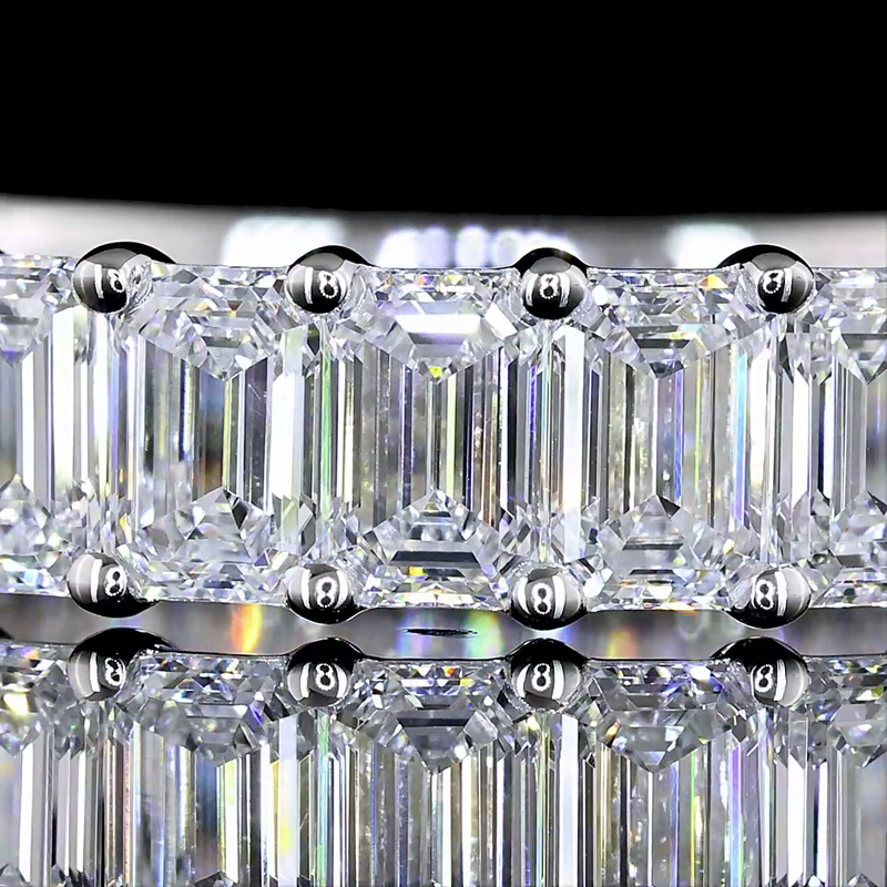 3ctw Emerald Prong Diamond 3/4 Eternity Band
