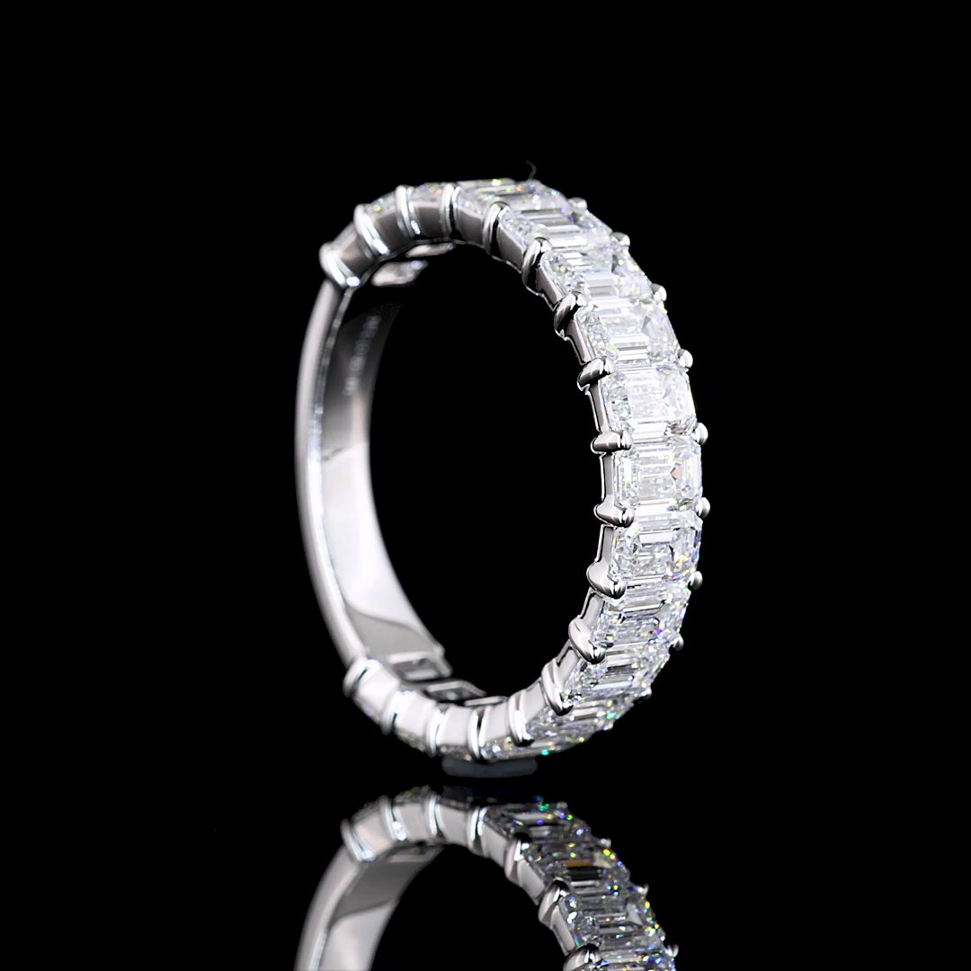 3ctw Emerald Prong Diamond 3/4 Eternity Band