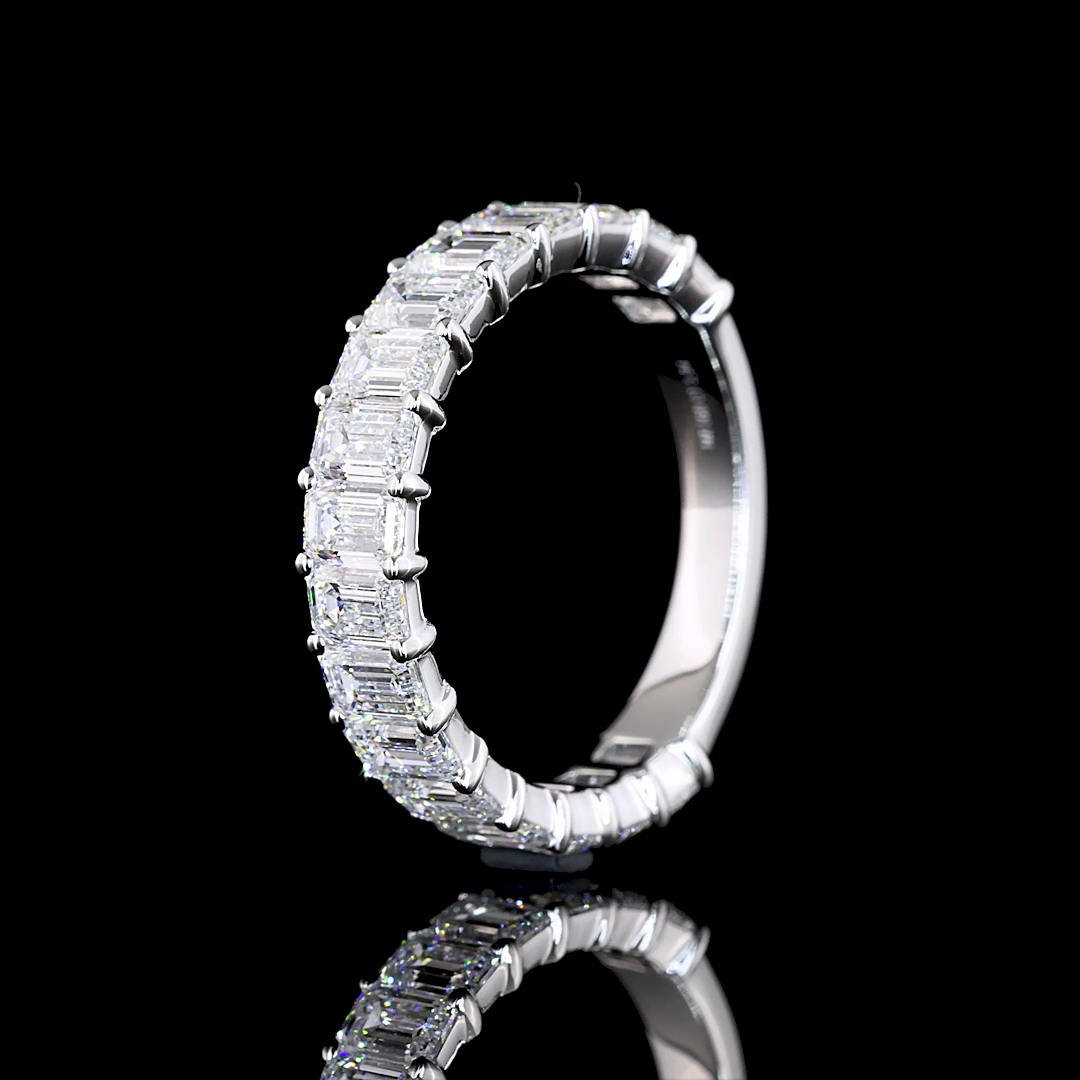 3ctw Emerald Prong Diamond 3/4 Eternity Band
