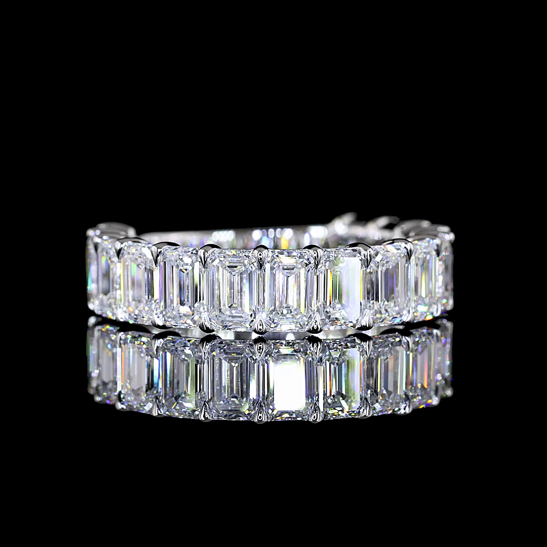 4ctw Emerald Prong Diamond 3/4 Eternity Band