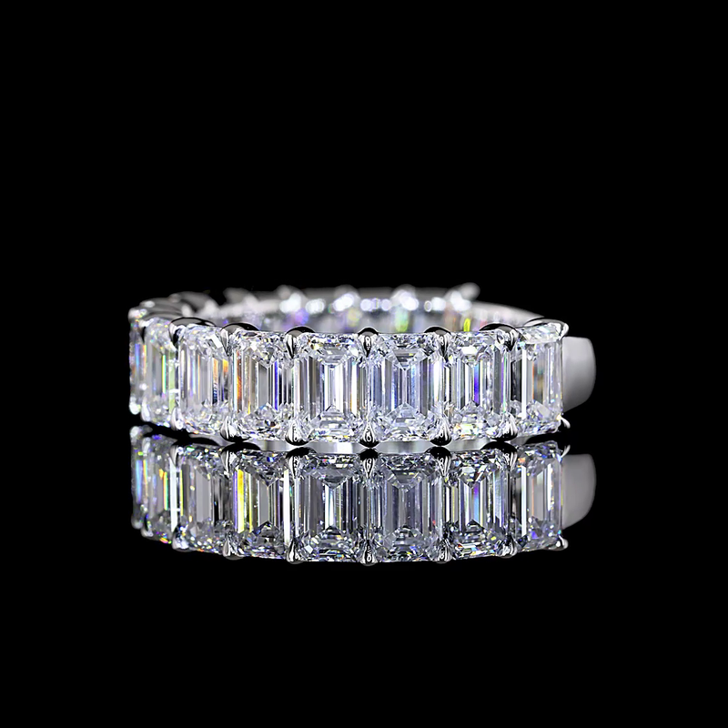 4ctw Emerald Prong Diamond 3/4 Eternity Band