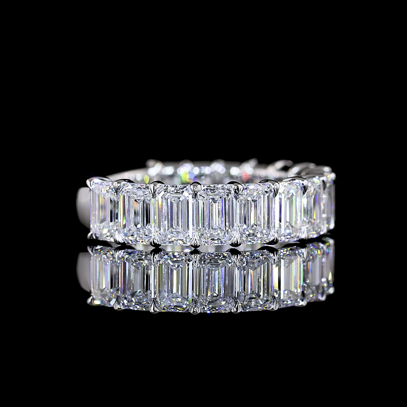 4ctw Emerald Prong Diamond 3/4 Eternity Band