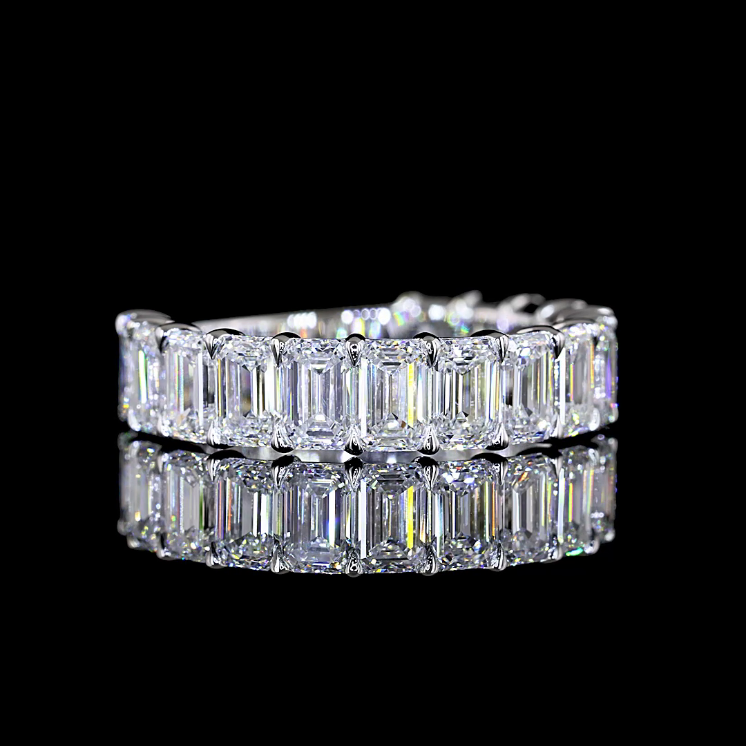 4ctw Emerald Prong Diamond 3/4 Eternity Band