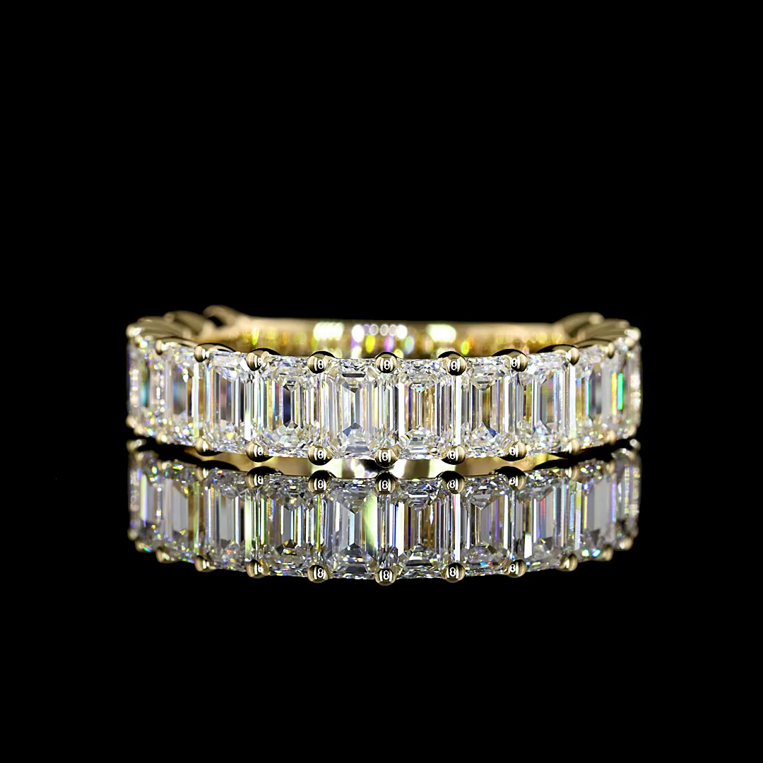 3ctw Emerald Prong Diamond 3/4 Eternity Band