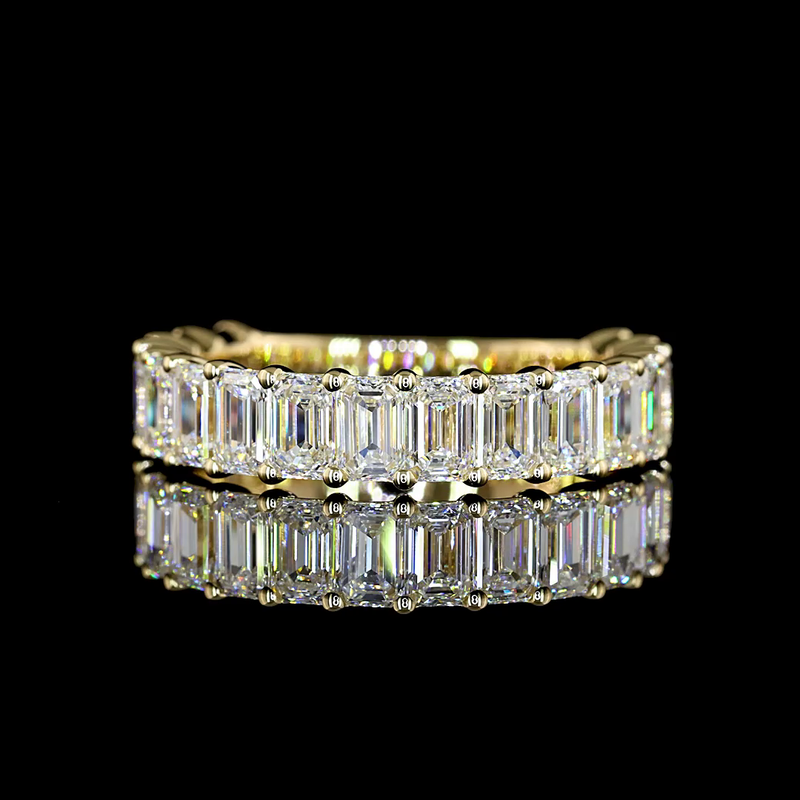3ctw Emerald Prong Diamond 3/4 Eternity Band
