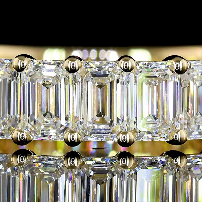 3ctw Emerald Prong Diamond 3/4 Eternity Band