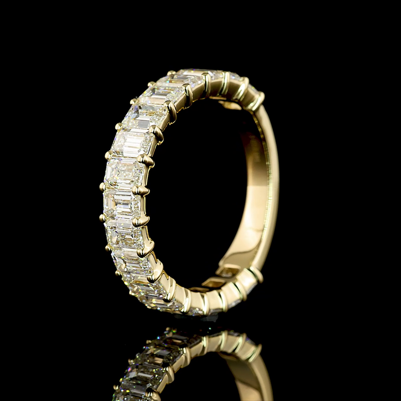 3ctw Emerald Prong Diamond 3/4 Eternity Band