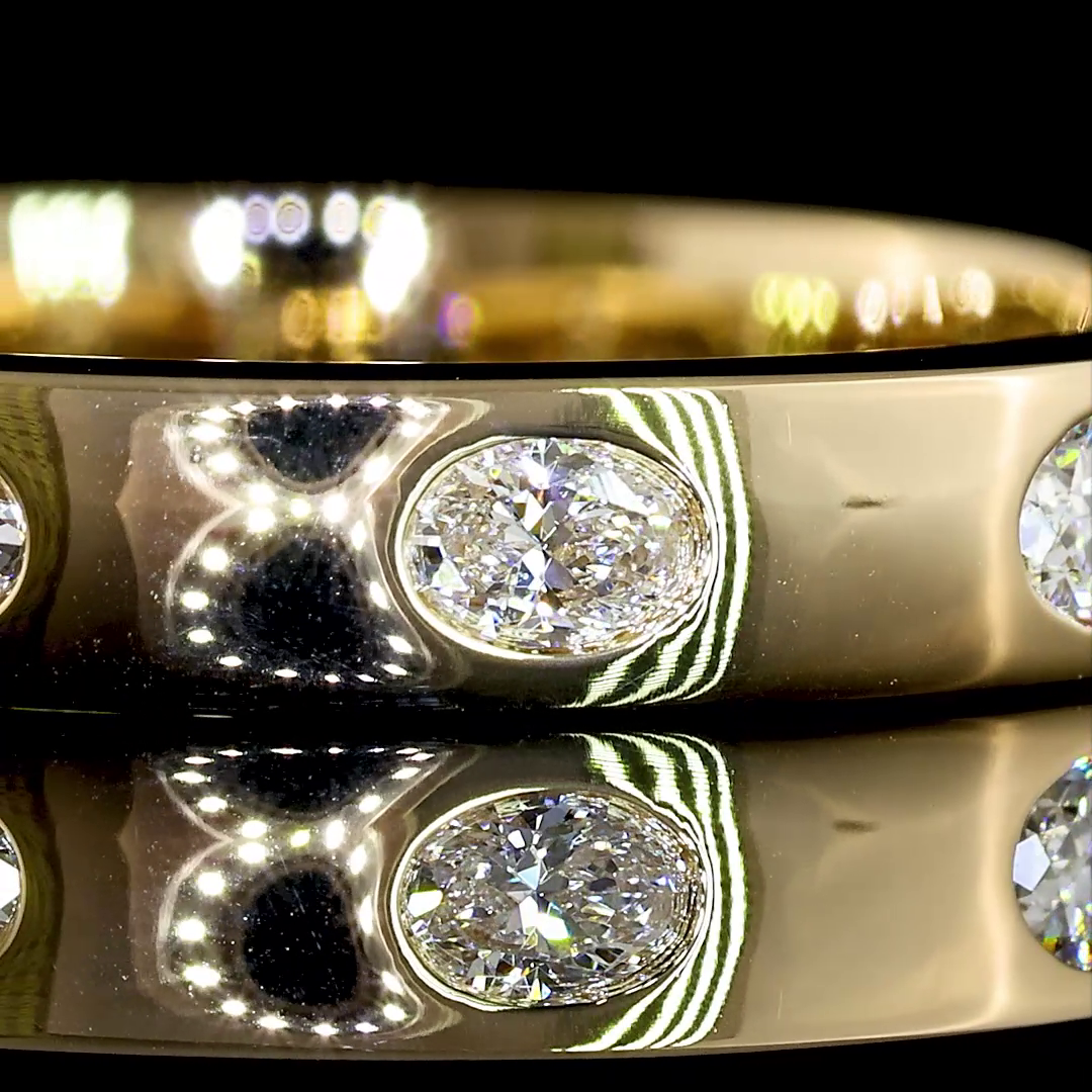 1/4ctw Flush East West Oval Eternity Band