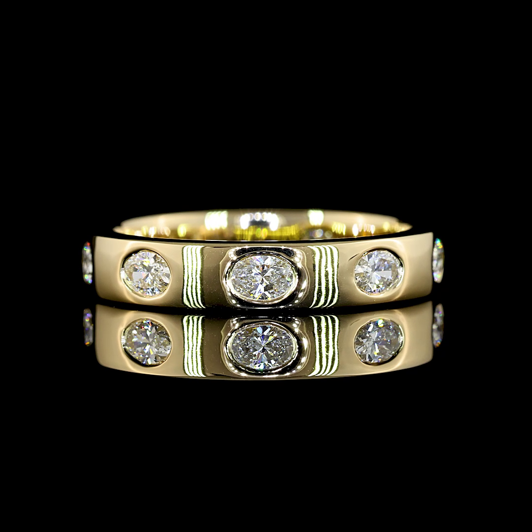 3/4ctw Oval East West Flush Diamond Eternity Band