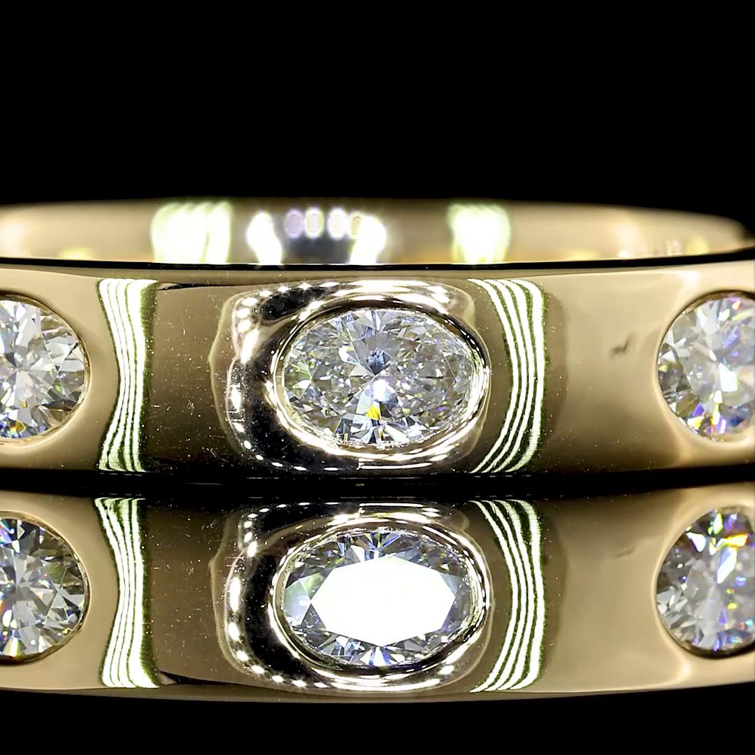 3/4ctw Oval East West Flush Diamond Eternity Band