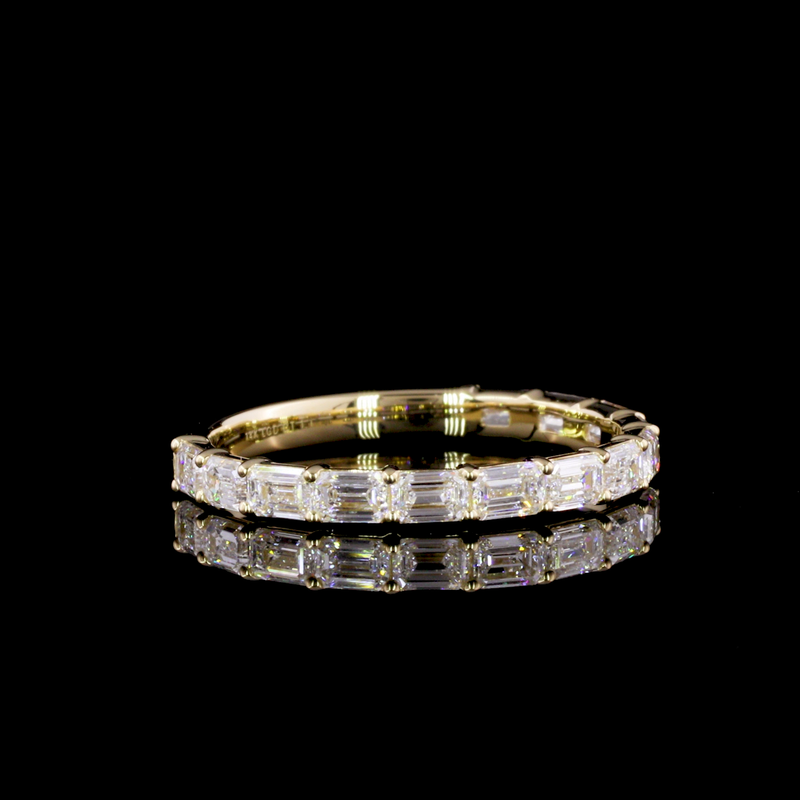2-1/4ctw Prong East West Emerald Half Eternity Band