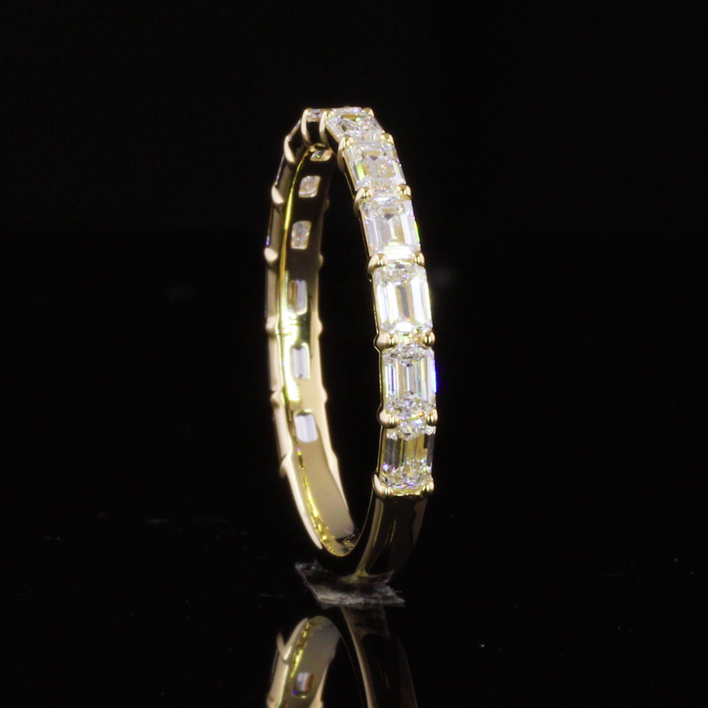 2-1/4ctw Prong East West Emerald Half Eternity Band