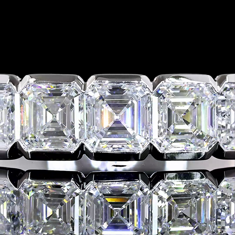 2ctw Half Bezel Asscher Seven Stone Band
