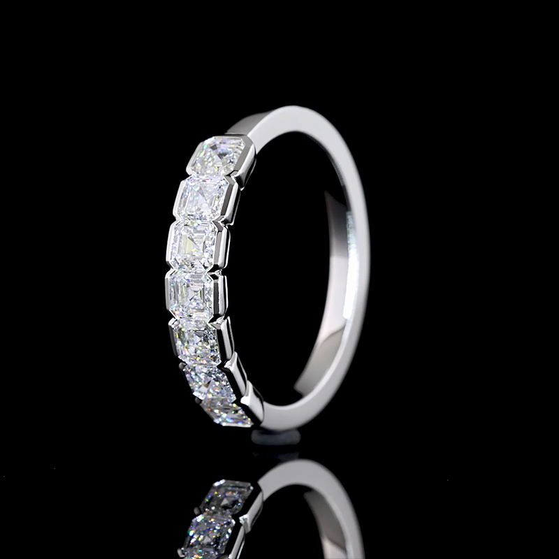 2ctw Half Bezel Asscher Seven Stone Band