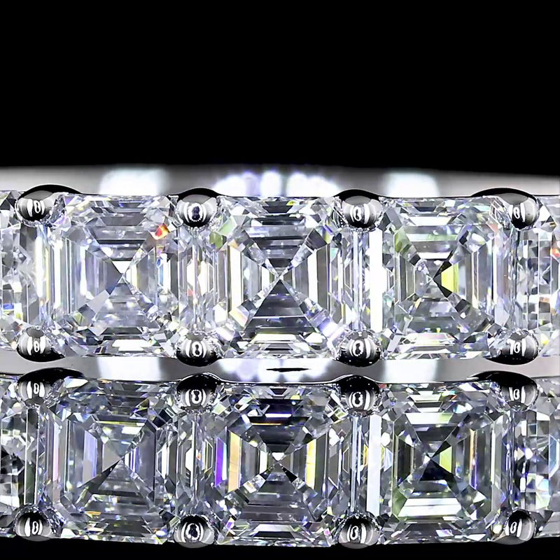 1ctw Prong Asscher Seven Stone Band