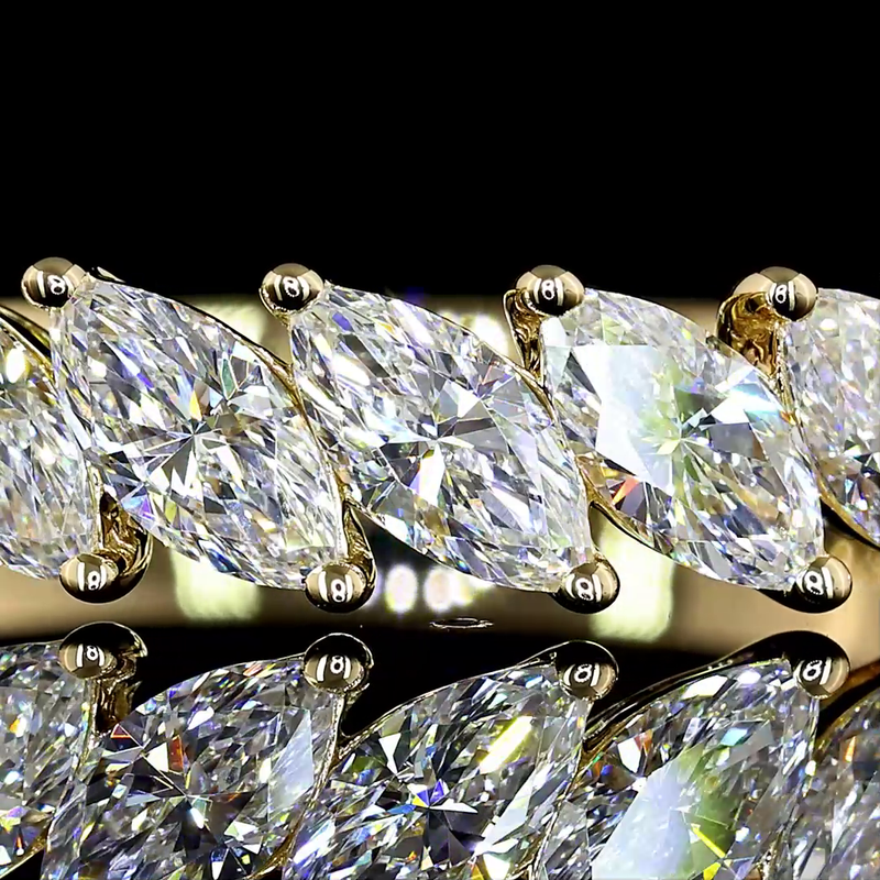 1ctw Prong Inclined Marquise Seven Stone Band
