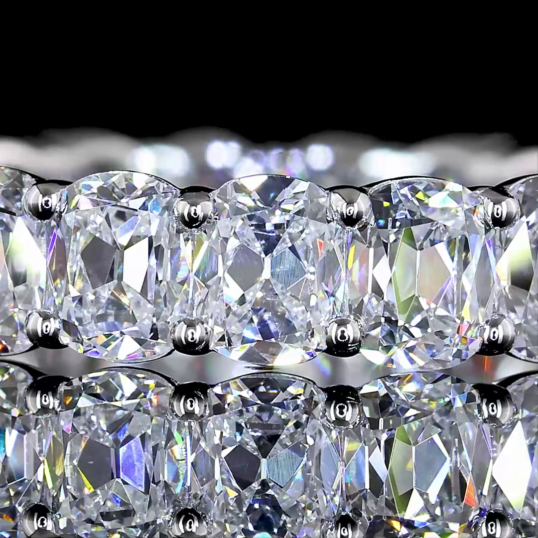 3-1/2ctw Antique Cushion Prong Diamond Eternity Band
