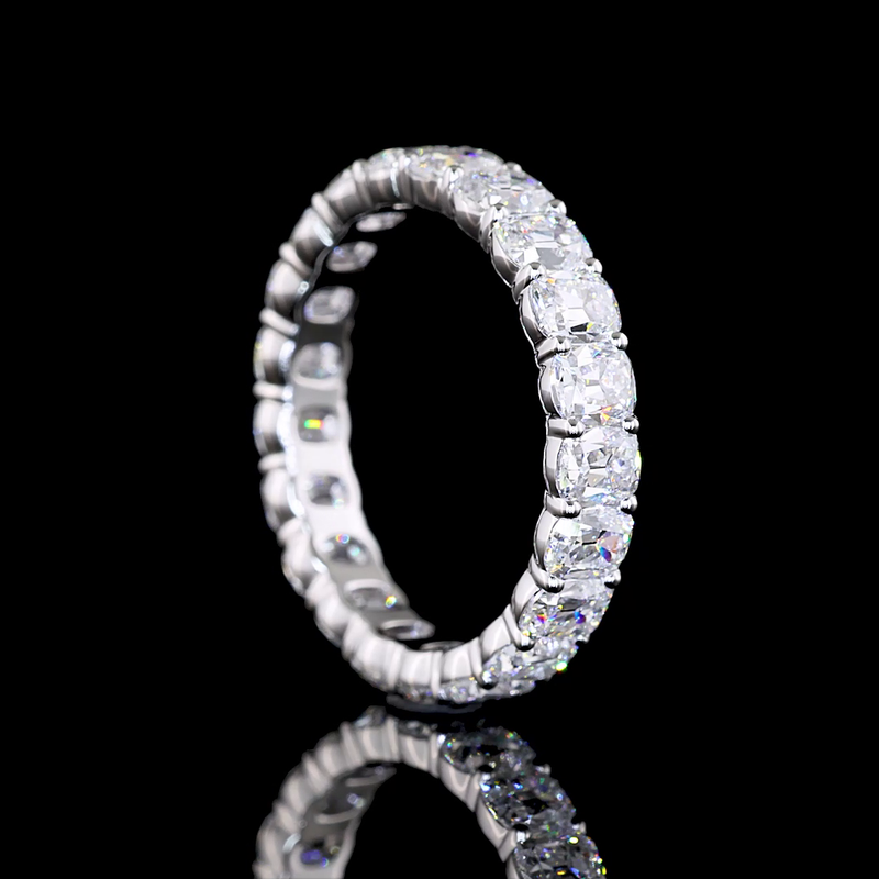 3-1/2ctw Antique Cushion Prong Diamond Eternity Band