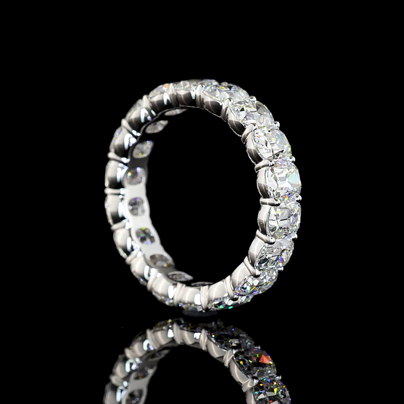 6ctw Antique Cushion Prong Diamond Eternity Band