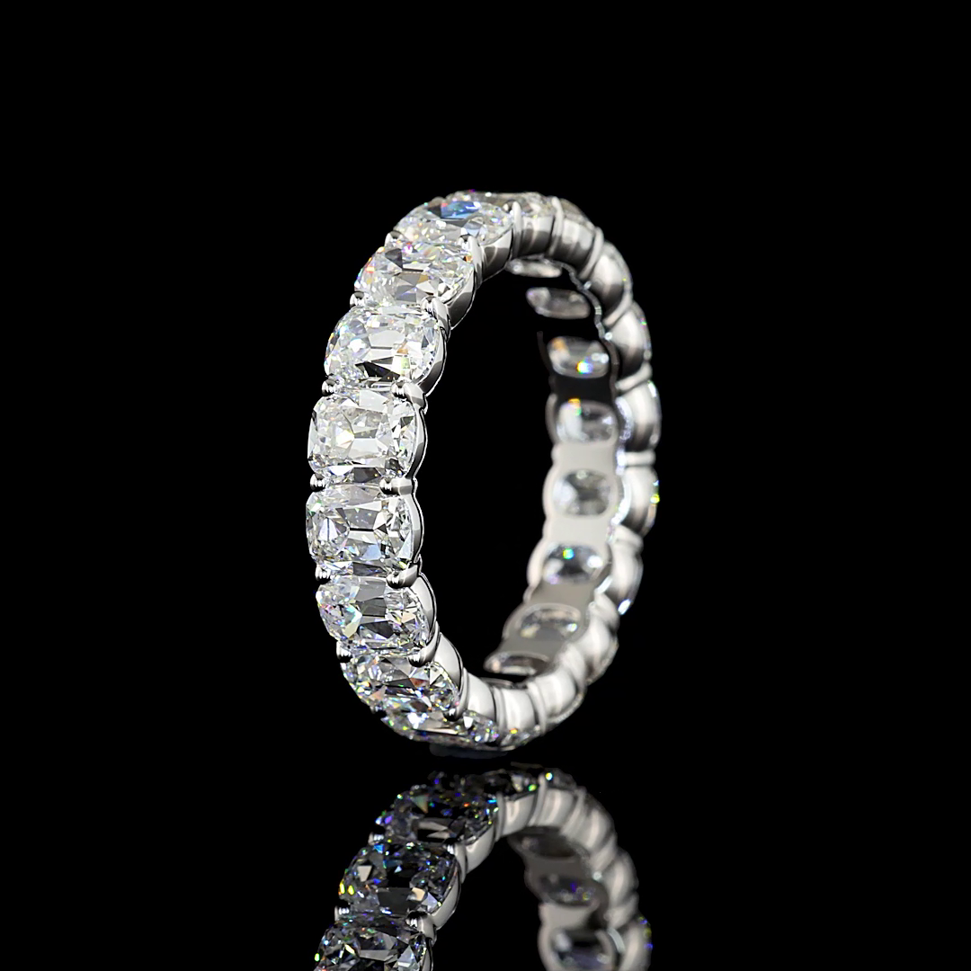 6ctw Antique Cushion Prong Diamond Eternity Band
