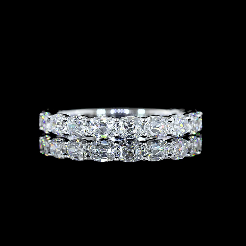 1-1/2ctw Prong East West Cushion 3/4 Eternity Band