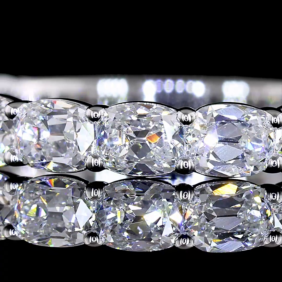 1-1/2ctw Prong East West Cushion 3/4 Eternity Band