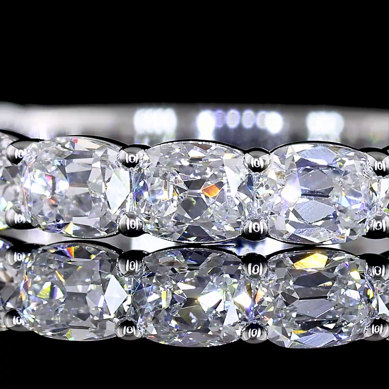 1-1/2ctw Prong East West Cushion 3/4 Eternity Band