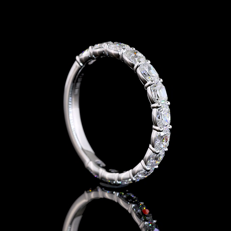 1-1/2ctw Prong East West Cushion 3/4 Eternity Band