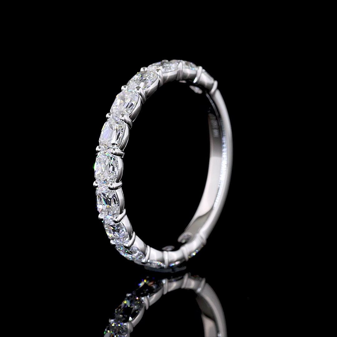 1-1/2ctw Prong East West Cushion 3/4 Eternity Band