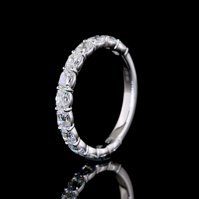 1-1/2ctw Prong East West Cushion 3/4 Eternity Band