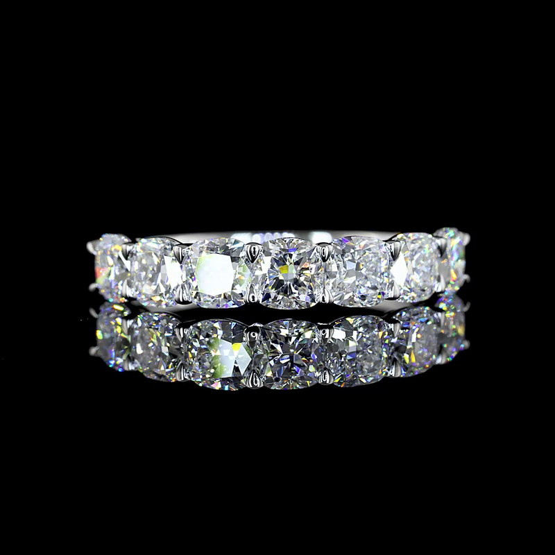 4ctw Prong Cushion Seven Stone Band