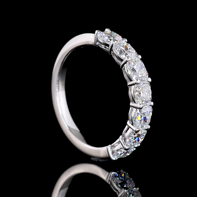 4ctw Prong Cushion Seven Stone Band