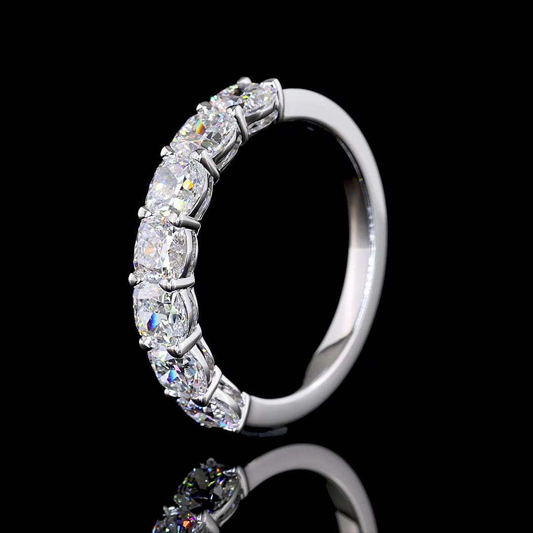 4ctw Prong Cushion Seven Stone Band